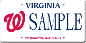 Washington Nationals Virginia license plate